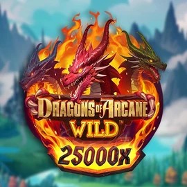 Dragons of Arcane Wild slot logo by Foxium at Kingbet Casino
