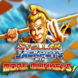 Stellar Jackpots with More Monkeys slot visual from Lightning Box Game available on 3kingbets.com