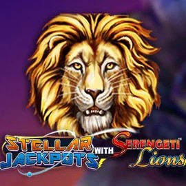 Official Jackpots logo: Stellar Jackpots with Serengeti Lions by Lightning Box Game at Kingbet Casino